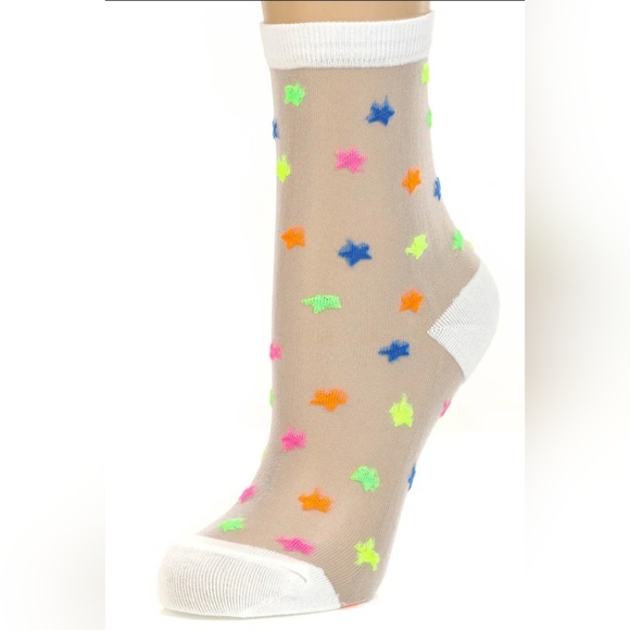 NWT: 7 Day Sheer and Neon Star Socks - Picture 4 of 4